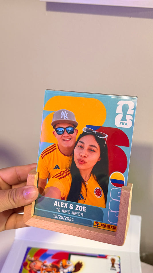 🏆✨Cuadro Mundialista + 2 tarjetas panini personalizadas ✨🏆