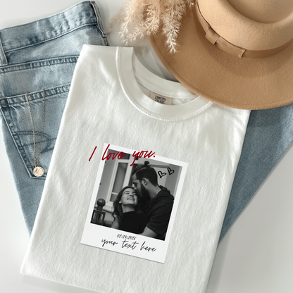 Photo polaroid I LOVE YOU t shirt unisex - Couple tee