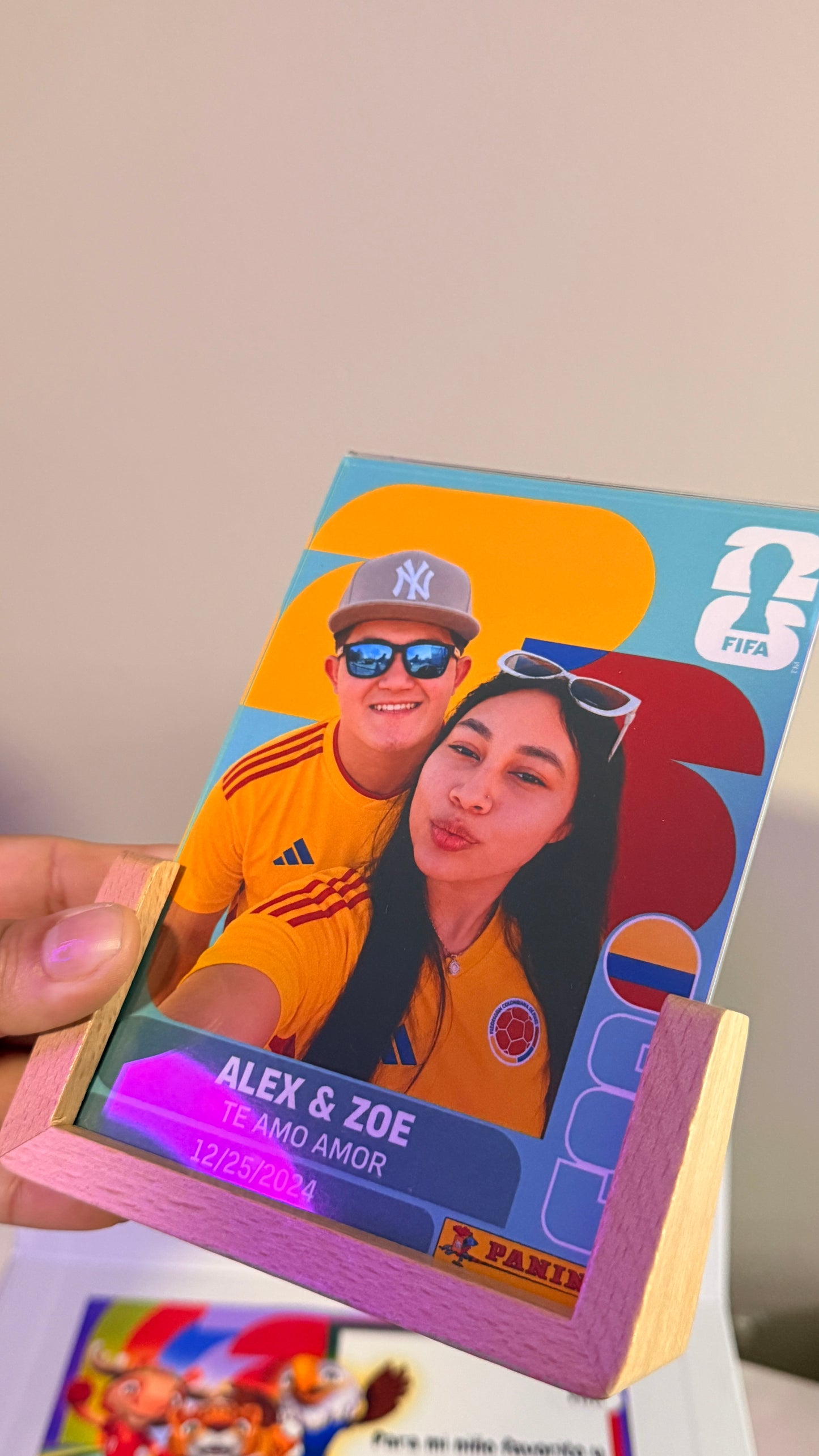 🏆✨Cuadro Mundialista + 2 tarjetas panini personalizadas ✨🏆