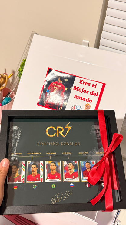 Cuadro Cristiano Ronaldo Mundiales 8x10 | Colección de Stickers CR7 6 mundiales 💌🏆⚽️