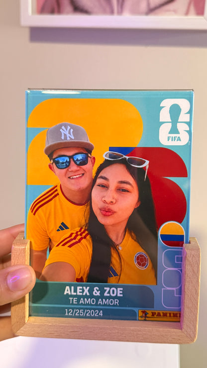 🏆✨Cuadro Mundialista + 2 tarjetas panini personalizadas ✨🏆