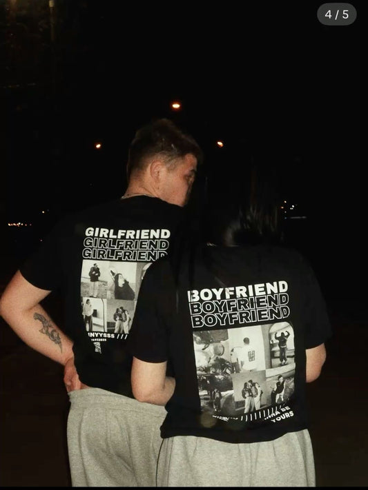 Matching Couple T-Shirts – Personalized Boyfriend & Girlfriend Photo Shirts