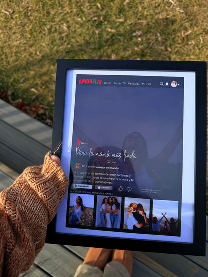 Personalized Netflix-Style Frame | Photo with Custom Message and 4 Personalized Photos | Unique Gift