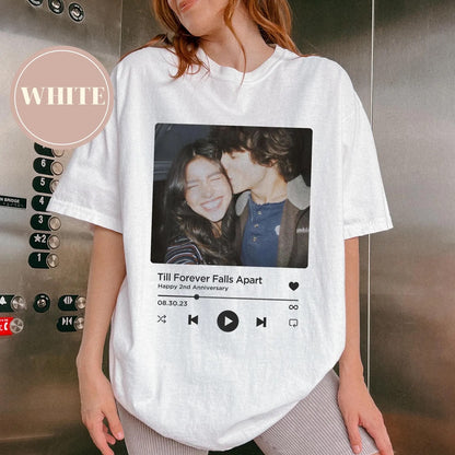 Personalized Photo & Song T-Shirt – Romantic Couple Gift