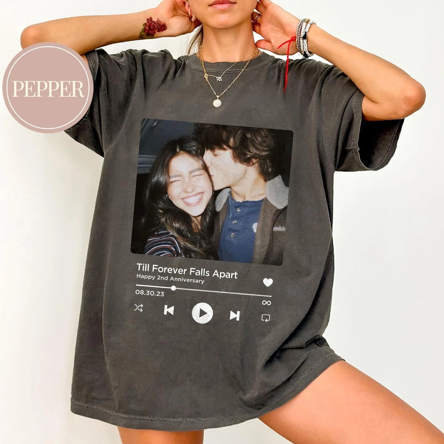 Personalized Photo & Song T-Shirt – Romantic Couple Gift