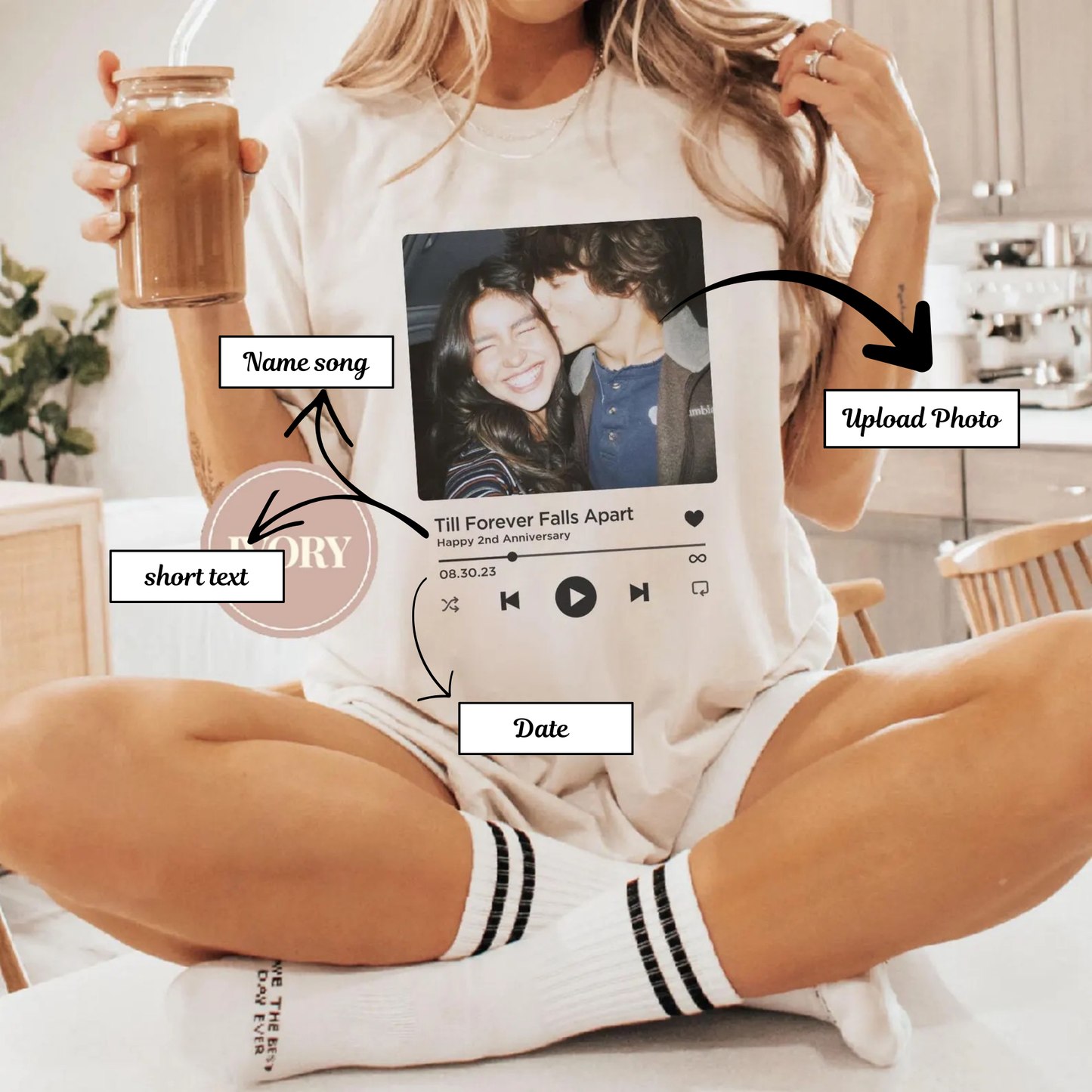 Personalized Photo & Song T-Shirt – Romantic Couple Gift